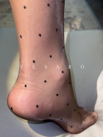 AURORA-DOT / Men's Glossy Polka Dot Tight Pantyhose