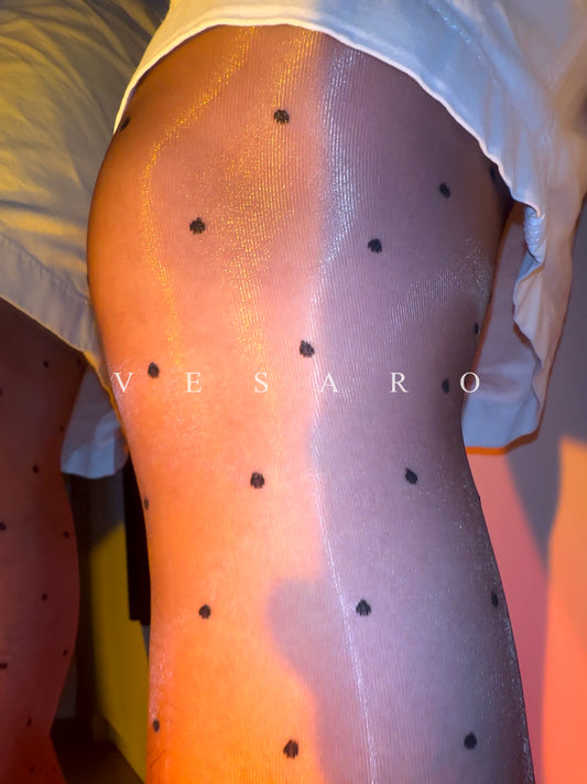 AURORA-DOT / Men's Glossy Polka Dot Tight Pantyhose