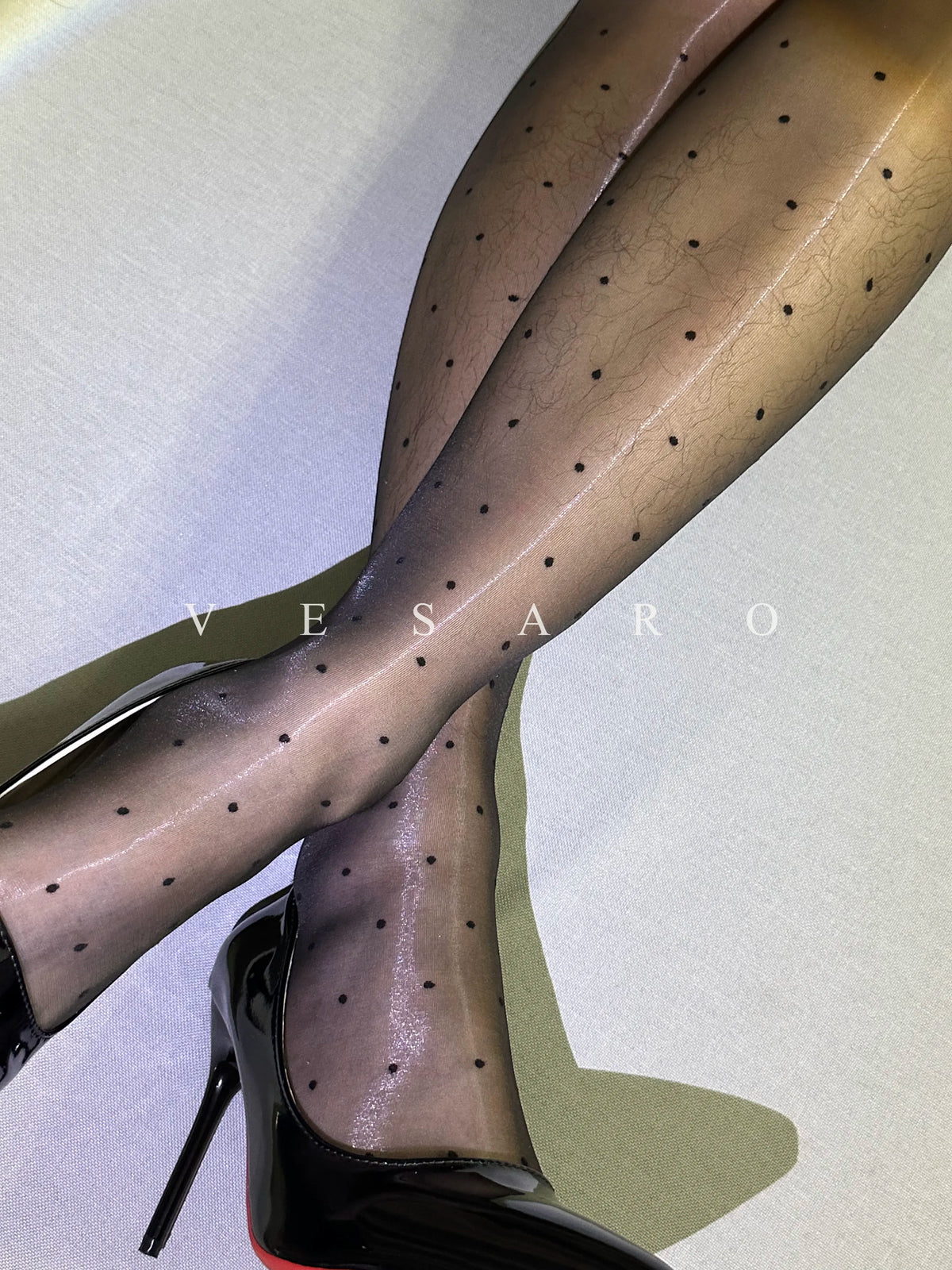 AURORA-DOT / Men's Glossy Polka Dot Tight Pantyhose