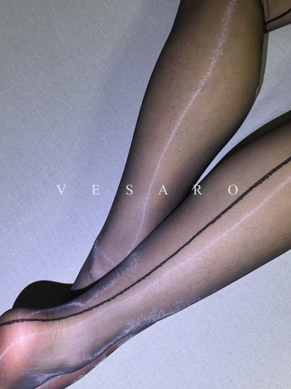 AURORA-LINE / Men's Glossy Back Seam 3D Tight Pantyhose