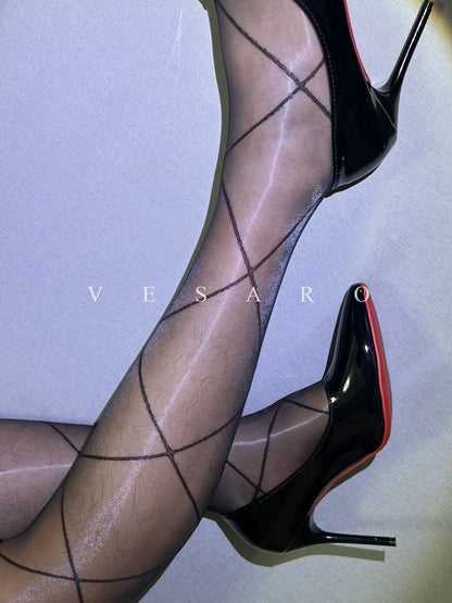 AURORA-NET 2.0 / Men's Glossy Diamond Net Pantyhose