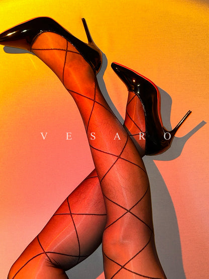 AURORA-NET 2.0 / Men's Glossy Diamond Net Pantyhose