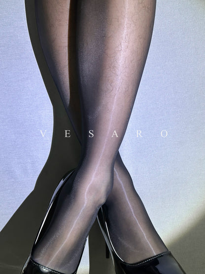 AURORA-PURE / Black / Men‘s Essential Glossy Black Pantyhose