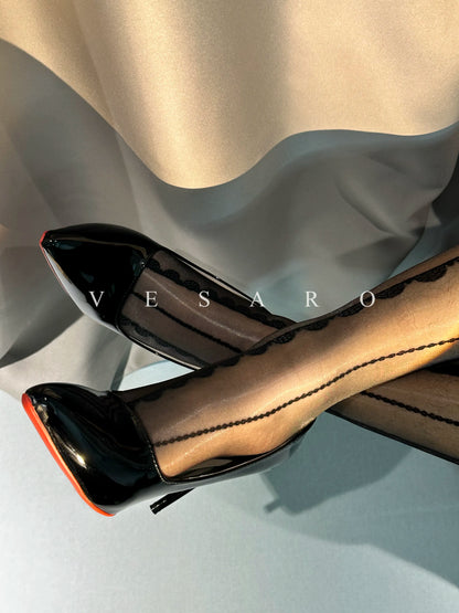 AURORA-WAVE 1.0 / Men's Glossy Wave Patterned Pantyhose