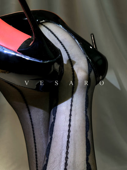 AURORA-WAVE 1.0 / Men's Glossy Wave Patterned Pantyhose
