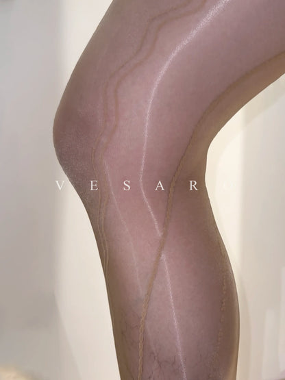 AURORA-WAVE 2.0 / Men's Glossy Fluid Wave Patterned Pantyhose